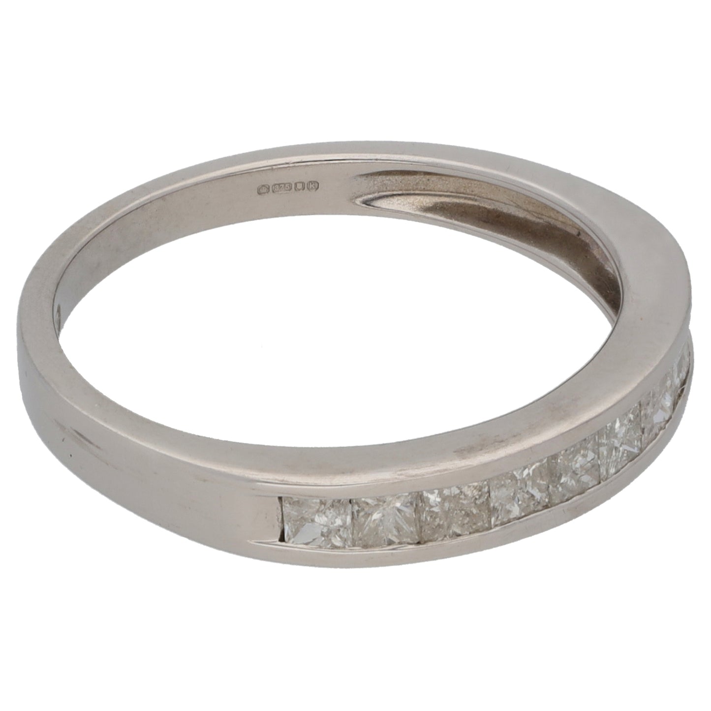 9ct White Gold 0.50ct Diamond Half Eternity Ring Size L