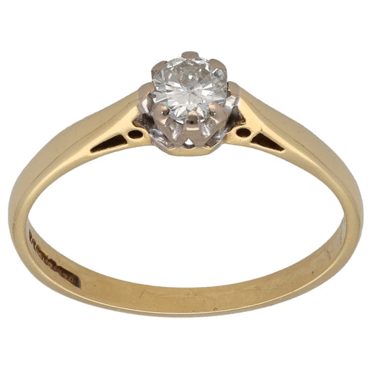 18ct Gold 0.25ct Diamond Solitaire Ring Size P