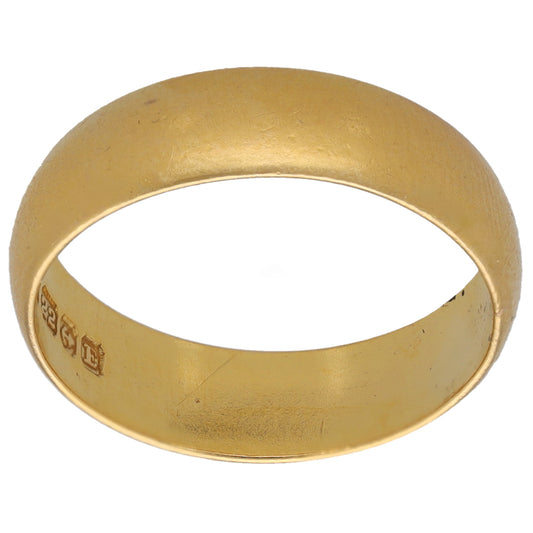 22ct Gold Plain Wedding Ring Size L