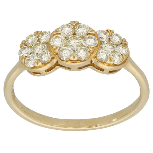 9ct Gold 0.70ct Diamond Dress/Cocktail Ring Size Q