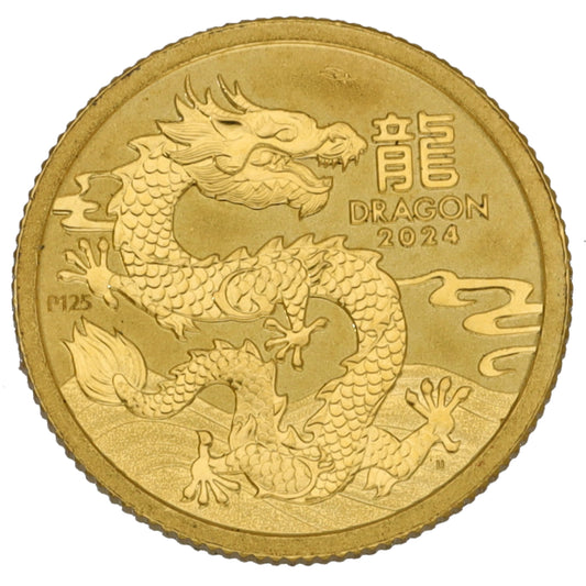 24ct Gold Australian Year Of The Dragon 1/20 OZ Coin 2024