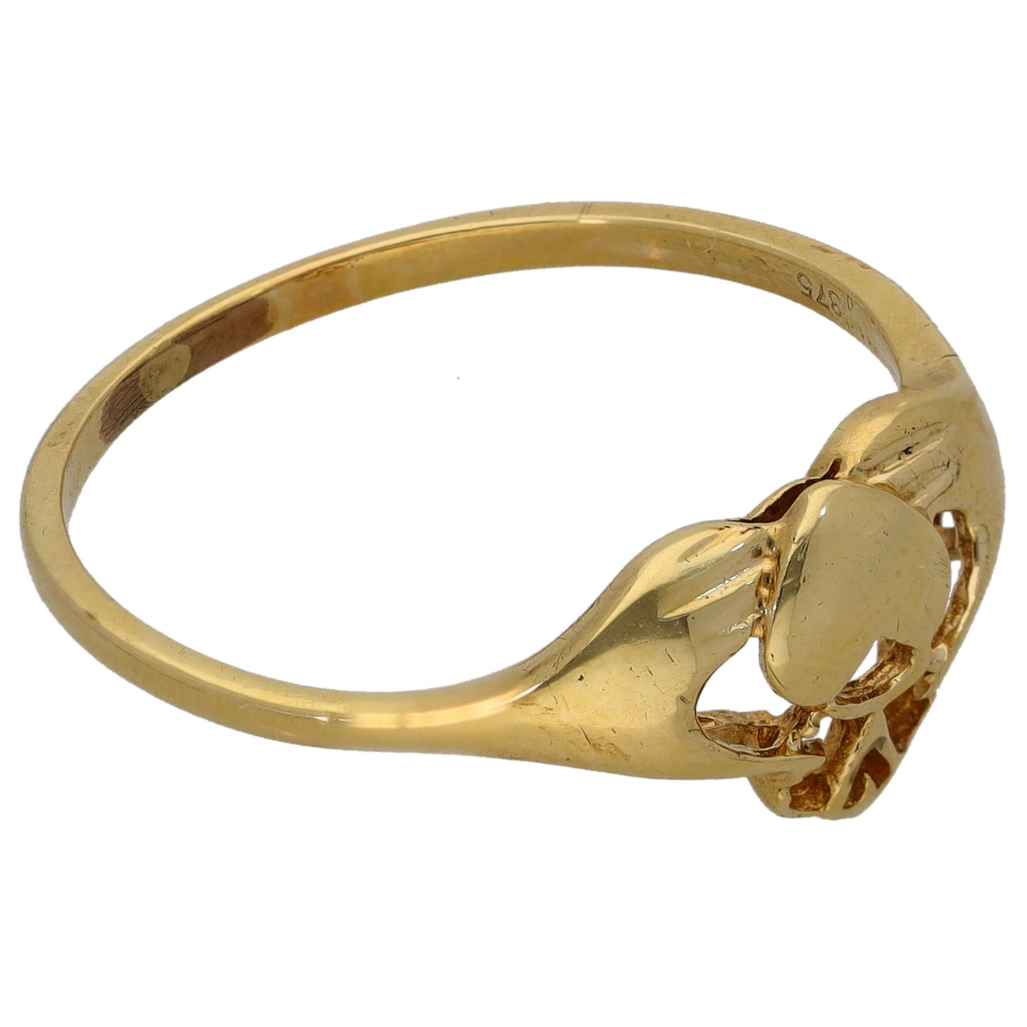 9ct Gold Claddagh Ring Size V