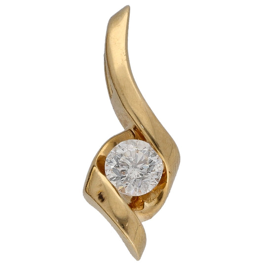 18ct Gold 0.33ct Diamond Solitaire Pendant