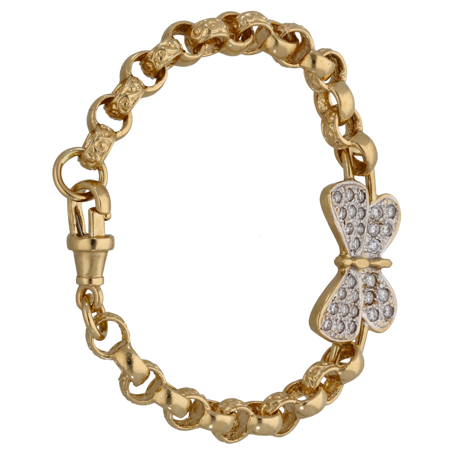 9ct Gold Cubic Zirconia Belcher Bracelet