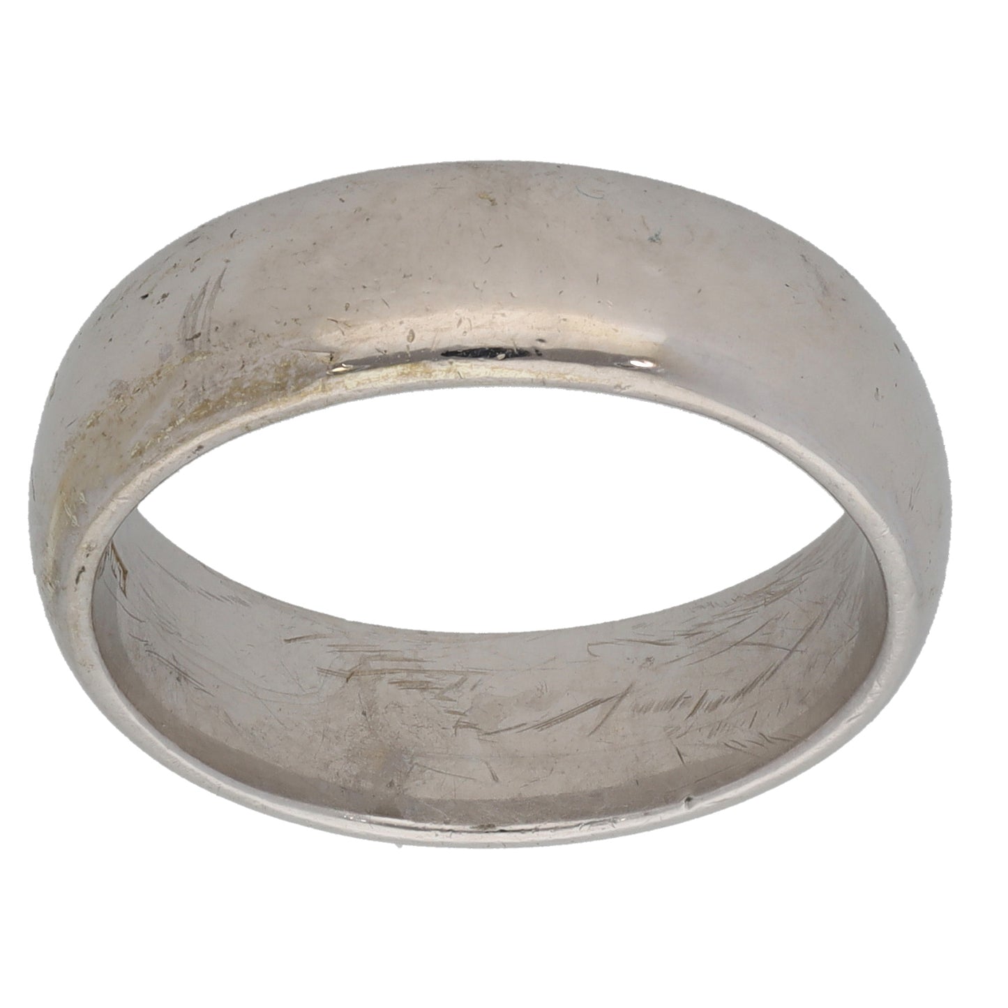 9ct White Gold Plain Wedding Ring Size Q