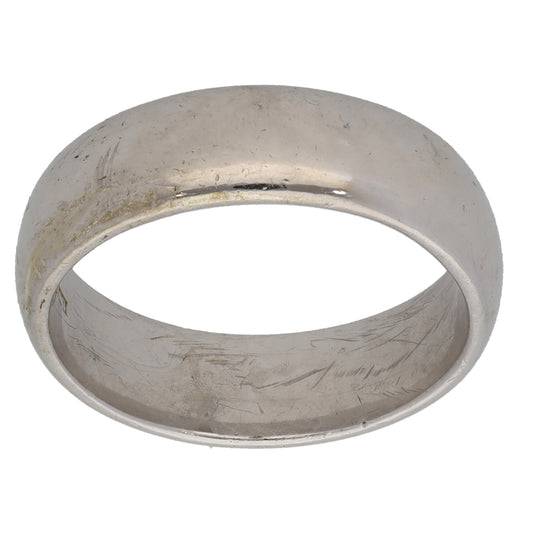 9ct White Gold Plain Wedding Ring Size Q