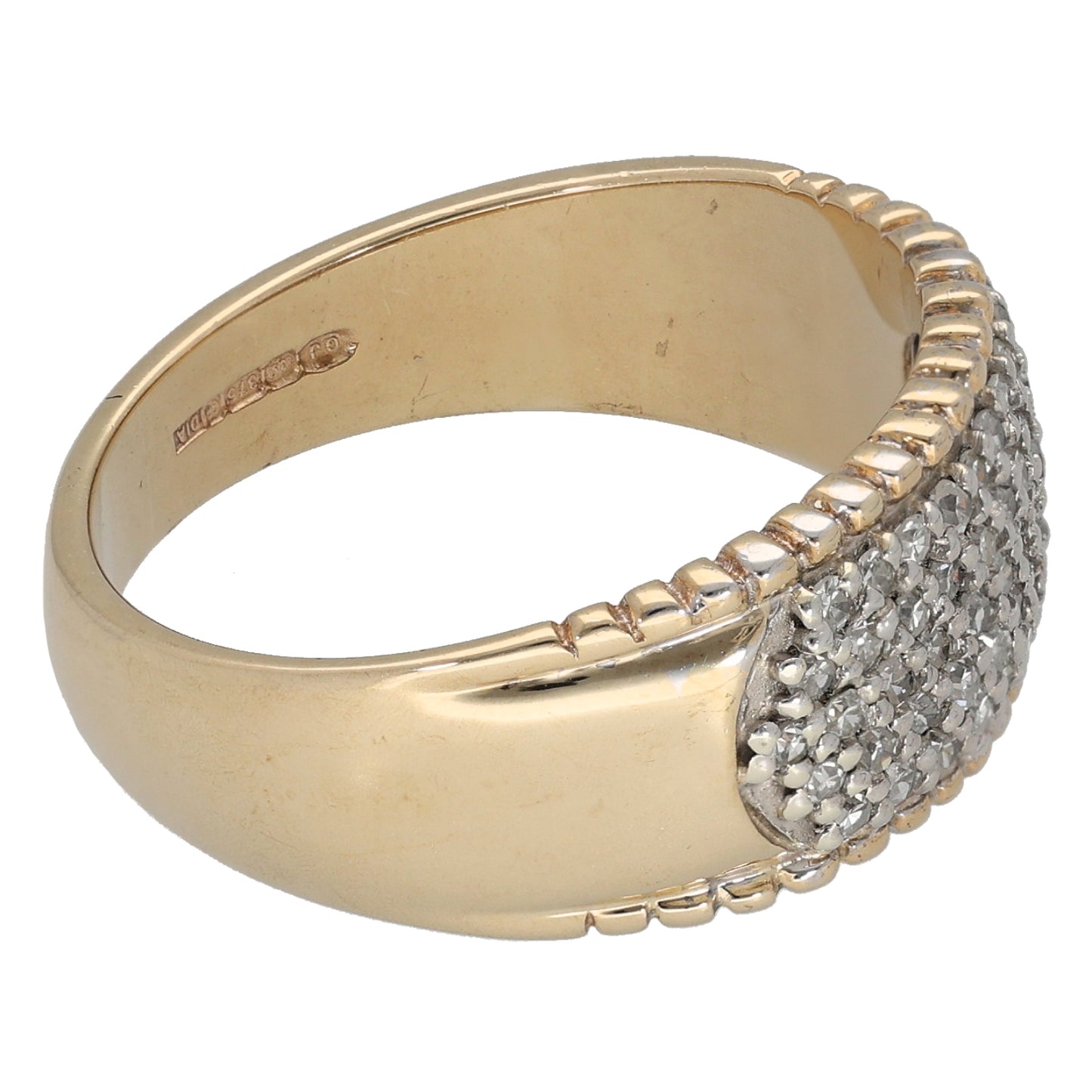9ct Gold 0.54ct Diamond Dress/Cocktail Ring Size R