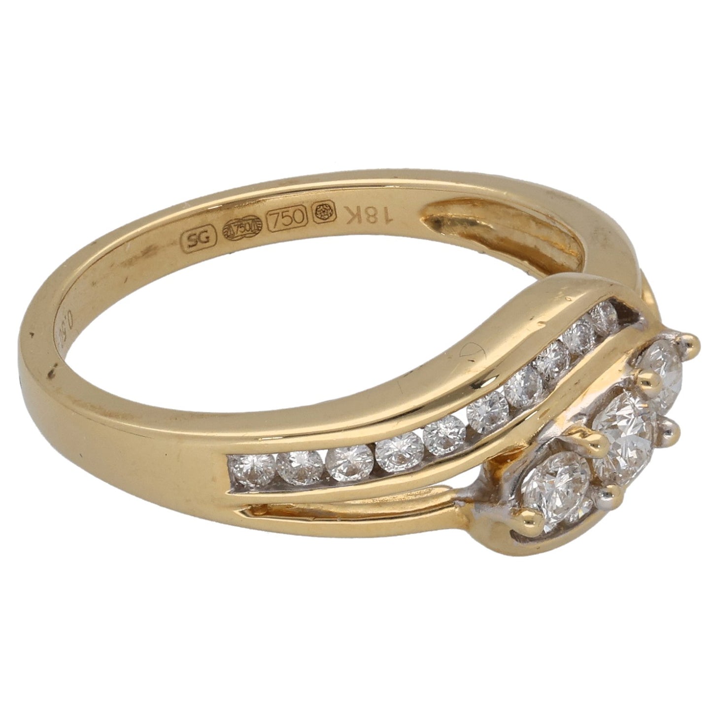 18ct Gold 0.39ct Diamond Cluster Ring Size O