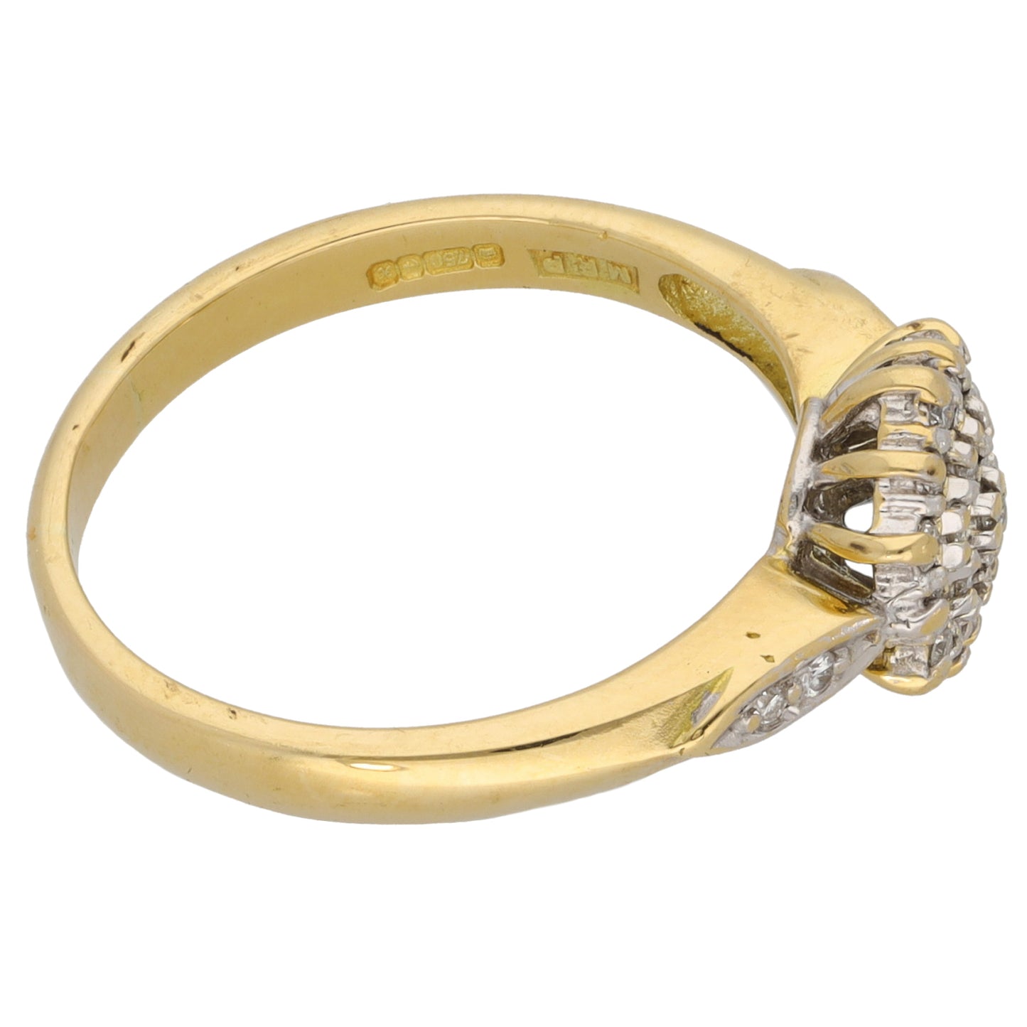 18ct Gold 0.23ct Diamond Cluster Ring Size O