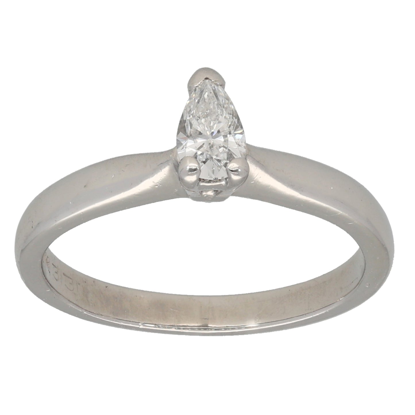 Platinum 0.33ct Diamond Solitaire Ring Size M