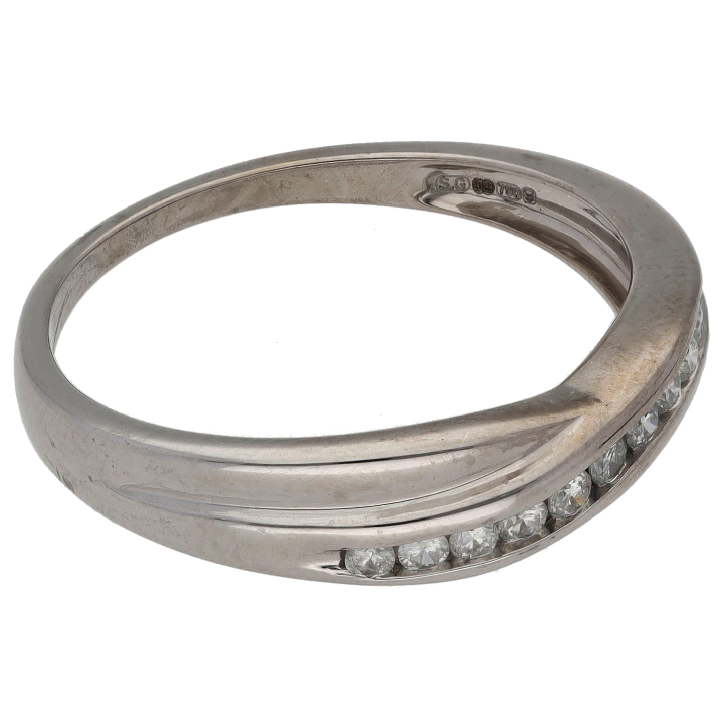 18ct White Gold 0.22ct Diamond Half Eternity Ring Size R