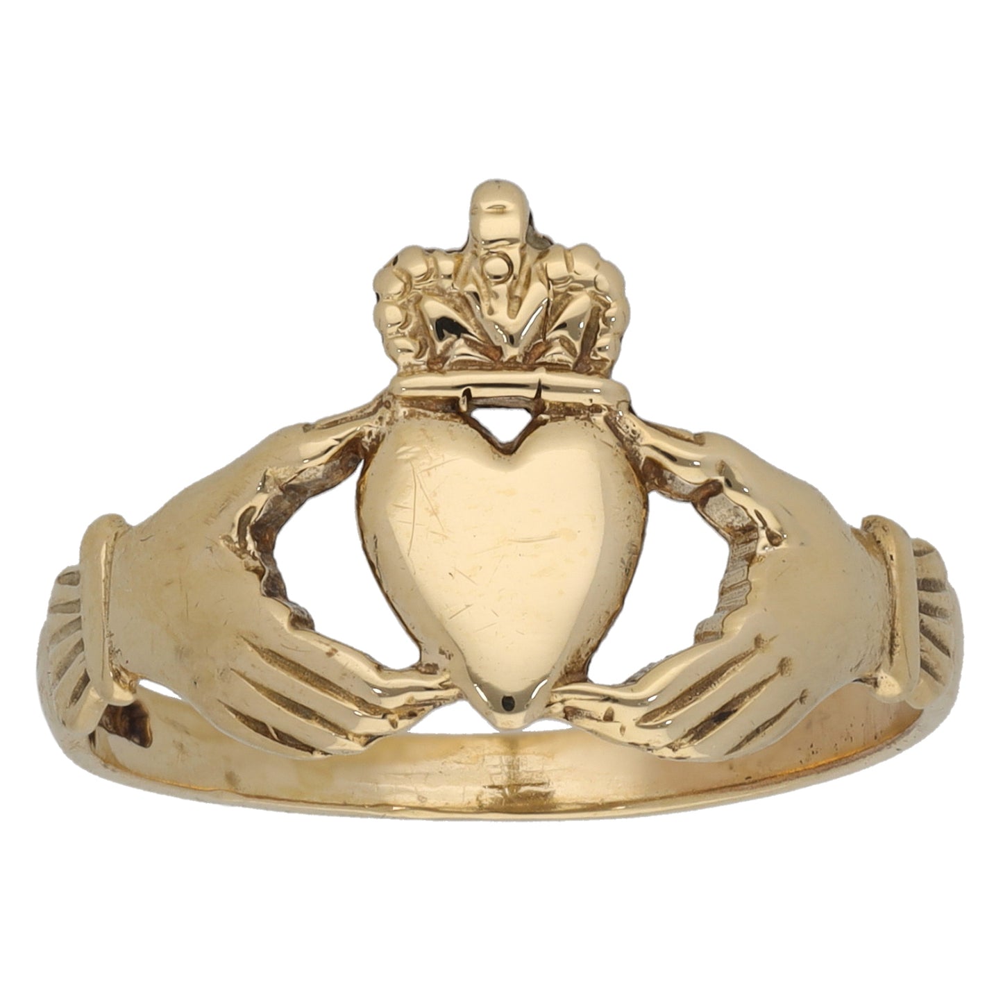 9ct Gold Claddagh Ring Size R