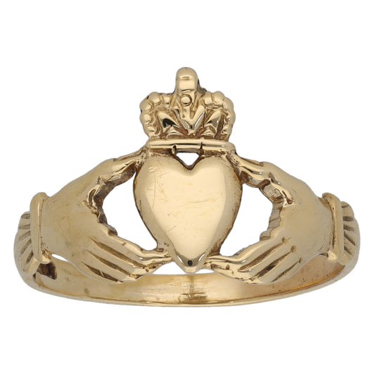 9ct Gold Claddagh Ring Size R