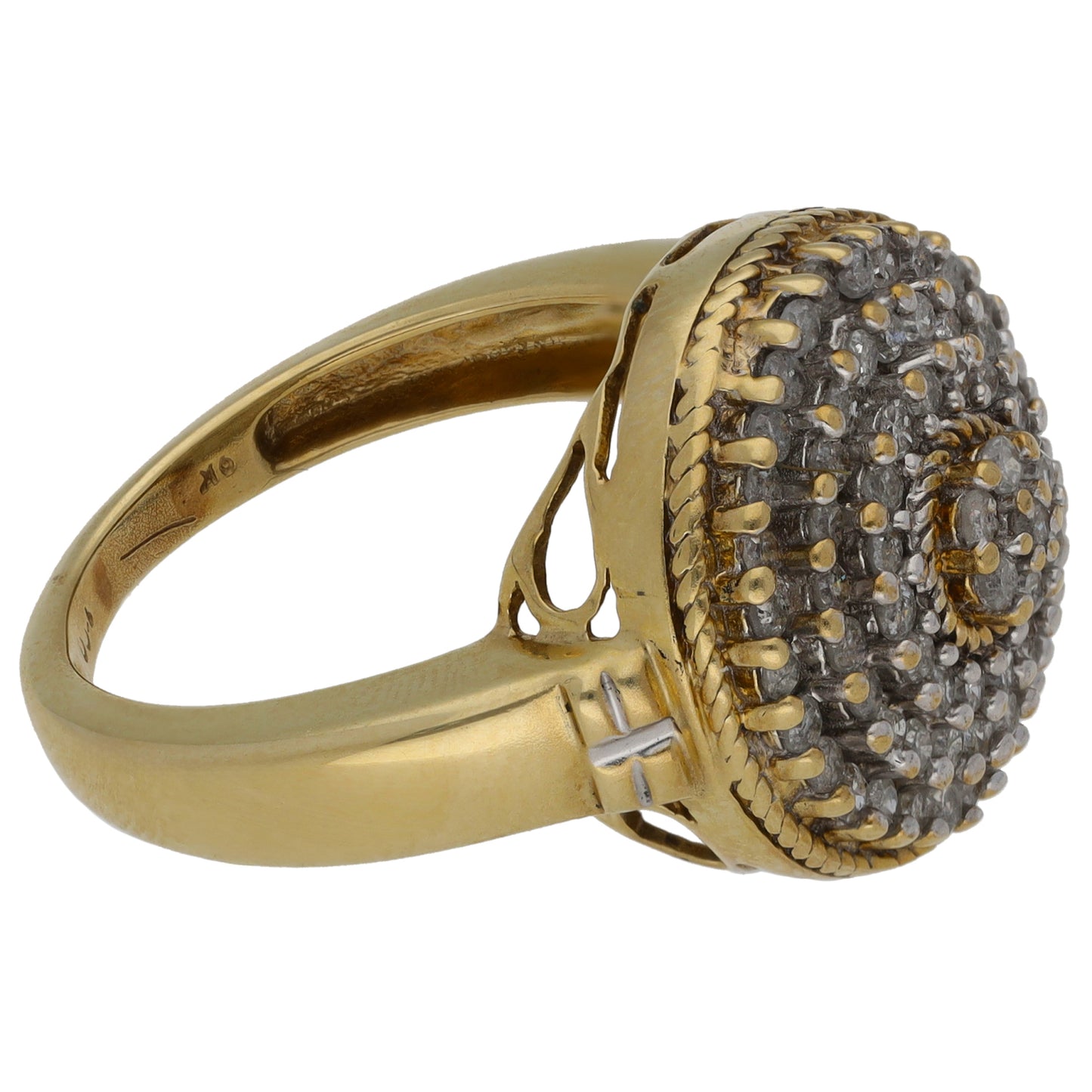 9ct Gold 1.00ct Diamond Dress/Cocktail Ring Size P