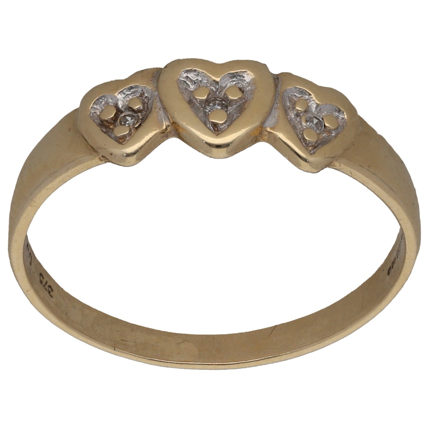 9ct Gold 0.03ct Diamond Cluster Ring Size P