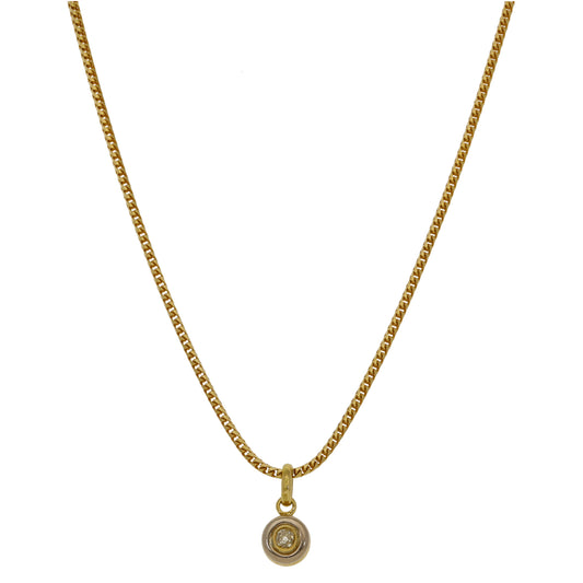 18ct Gold 0.20ct Diamond Solitaire Pendant With Chain