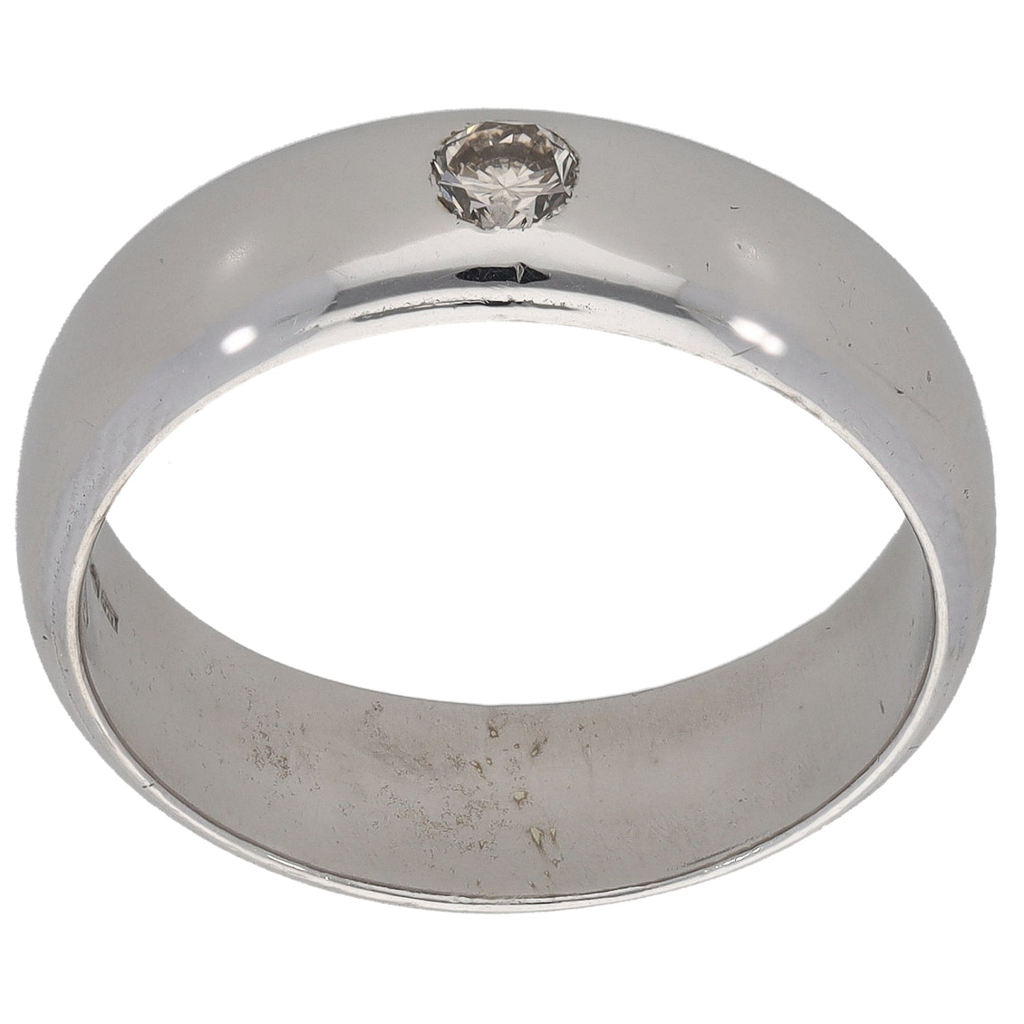 9ct White Gold 0.10ct Diamond Wedding Ring Size R