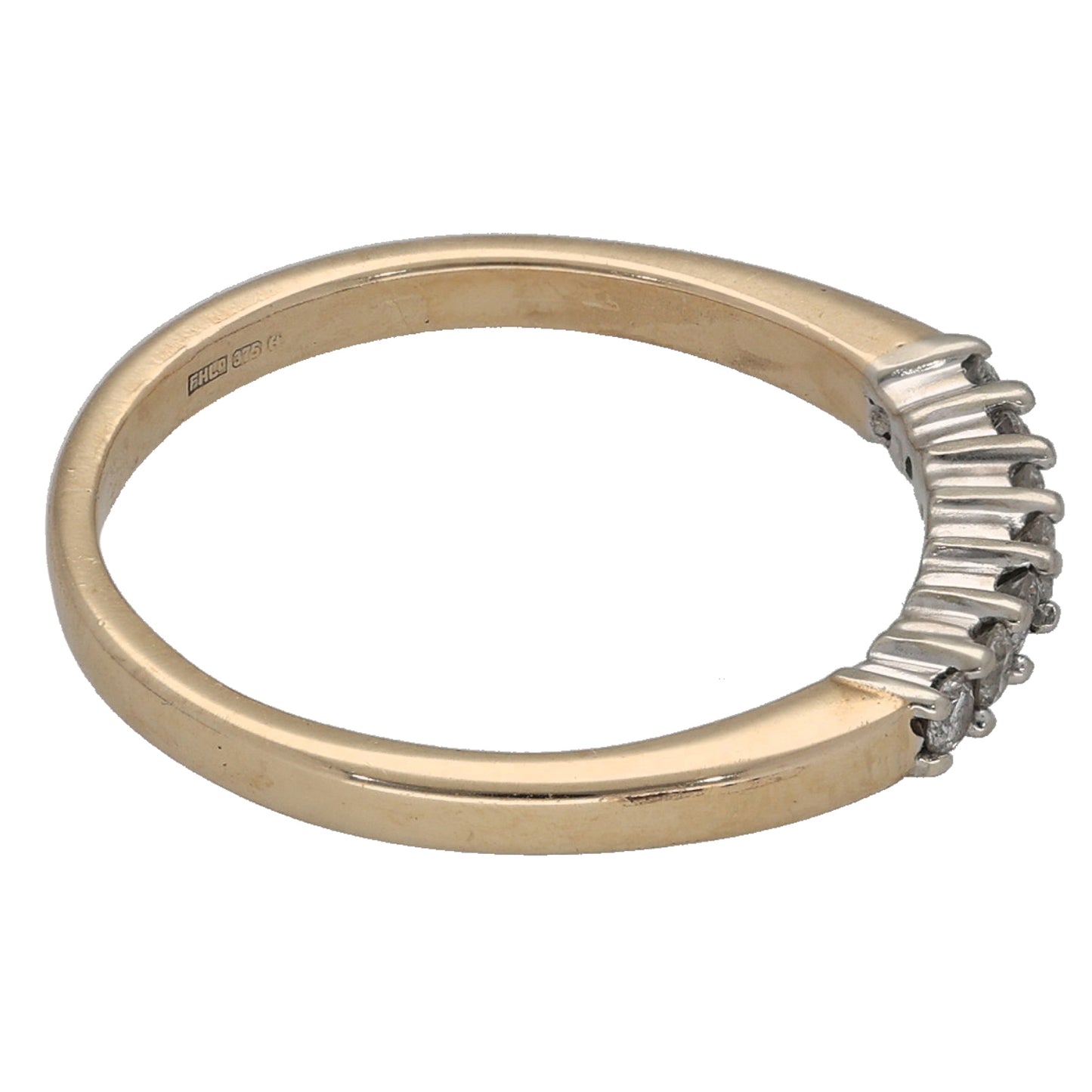 9ct Gold 0.14ct Diamond Half Eternity Ring Size L