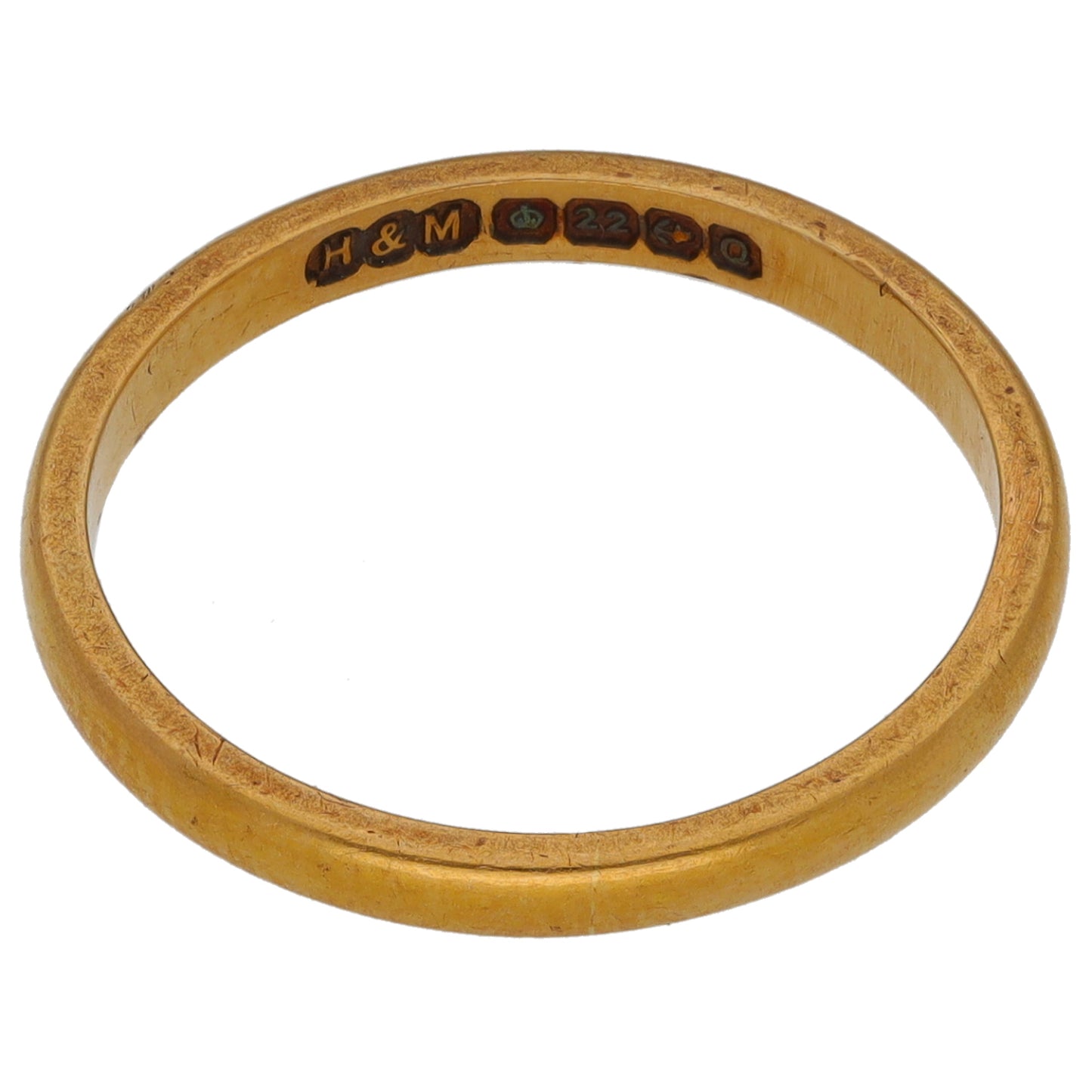 22ct Gold Plain Wedding Ring Size M