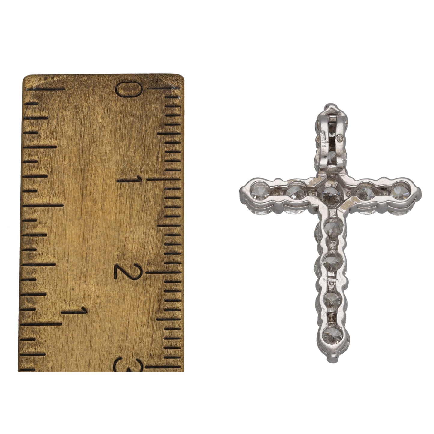 18ct White Gold 1.65ct Diamond Cross Pendant