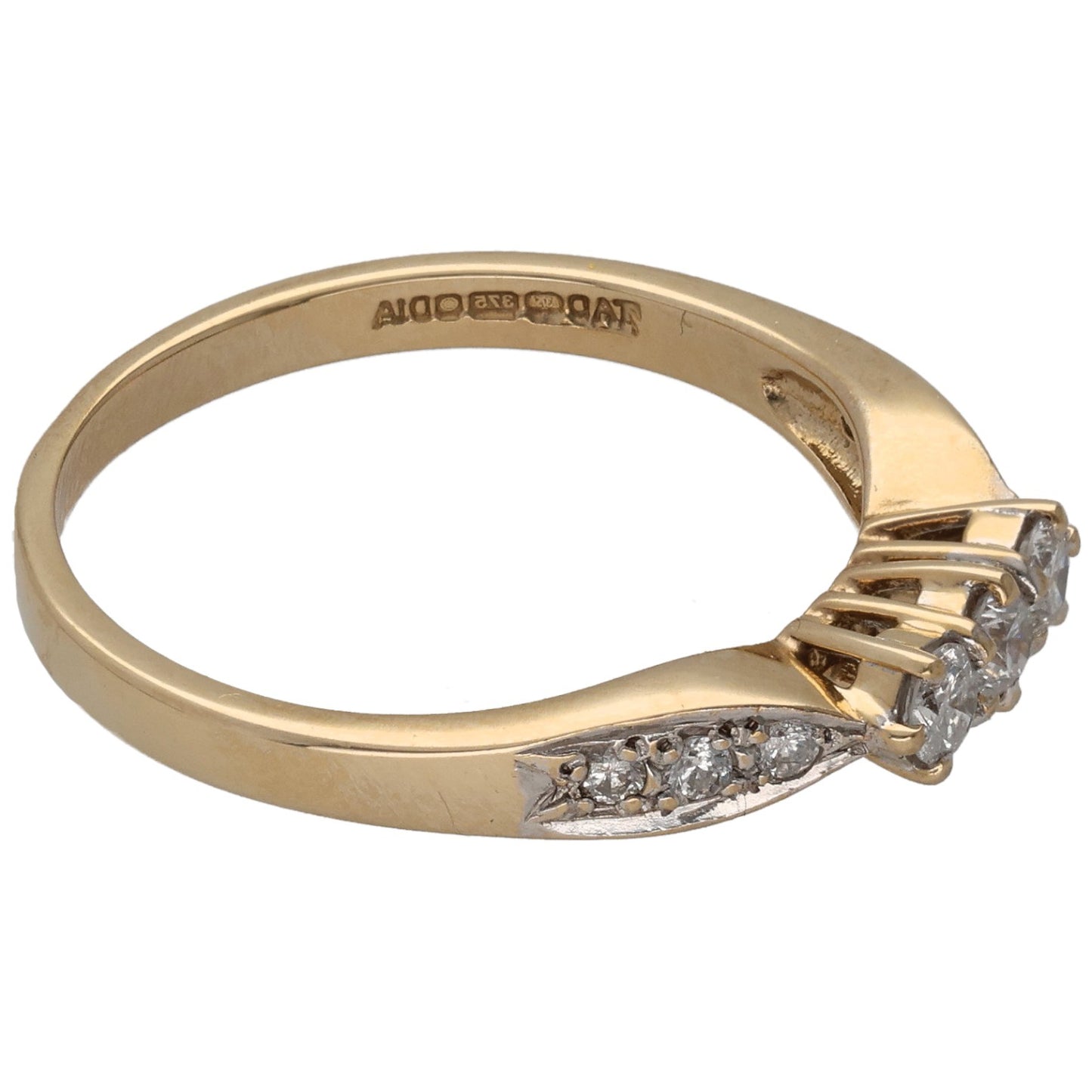 9ct Gold 0.21ct Diamond Dress/Cocktail Ring Size Q