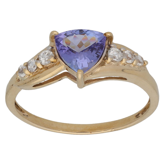 9ct Gold Tanzanite & Topaz Dress/Cocktail Ring Size O