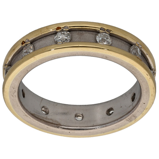 18ct Bi-Colour Gold 0.44ct Diamond Eternity Ring Size N