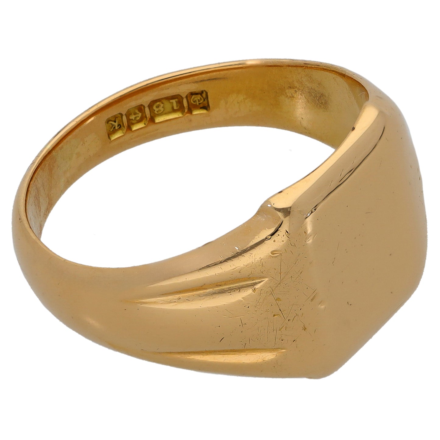 18ct Gold Plain Signet Ring Size T