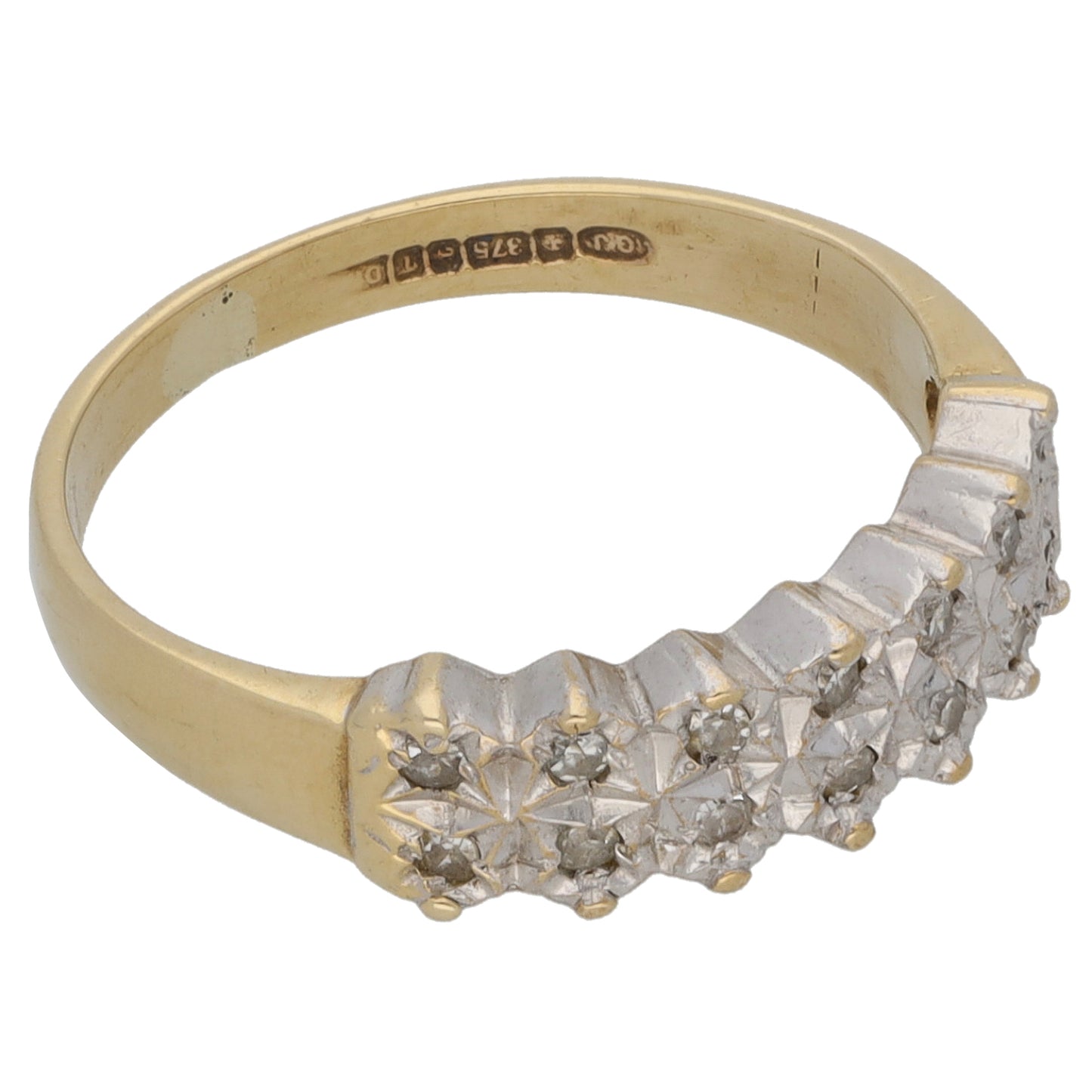 9ct Gold 0.10ct Diamond Half Eternity Ring Size K