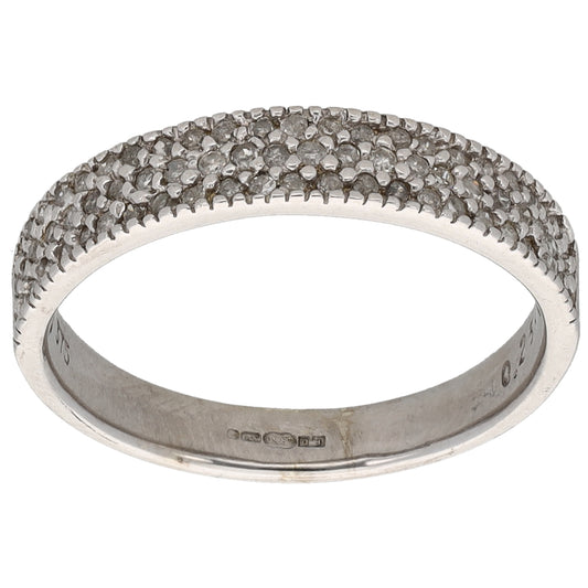 9ct White Gold 0.25ct Diamond Half Eternity Ring Size L