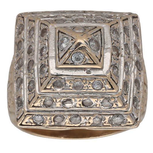 9ct Gold Cubic Zirconia Pyramid Ring Size Z+1