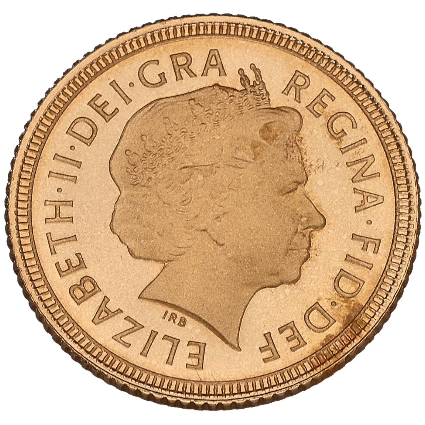 22ct Gold Queen Elizabeth II Half Sovereign Coin 2002