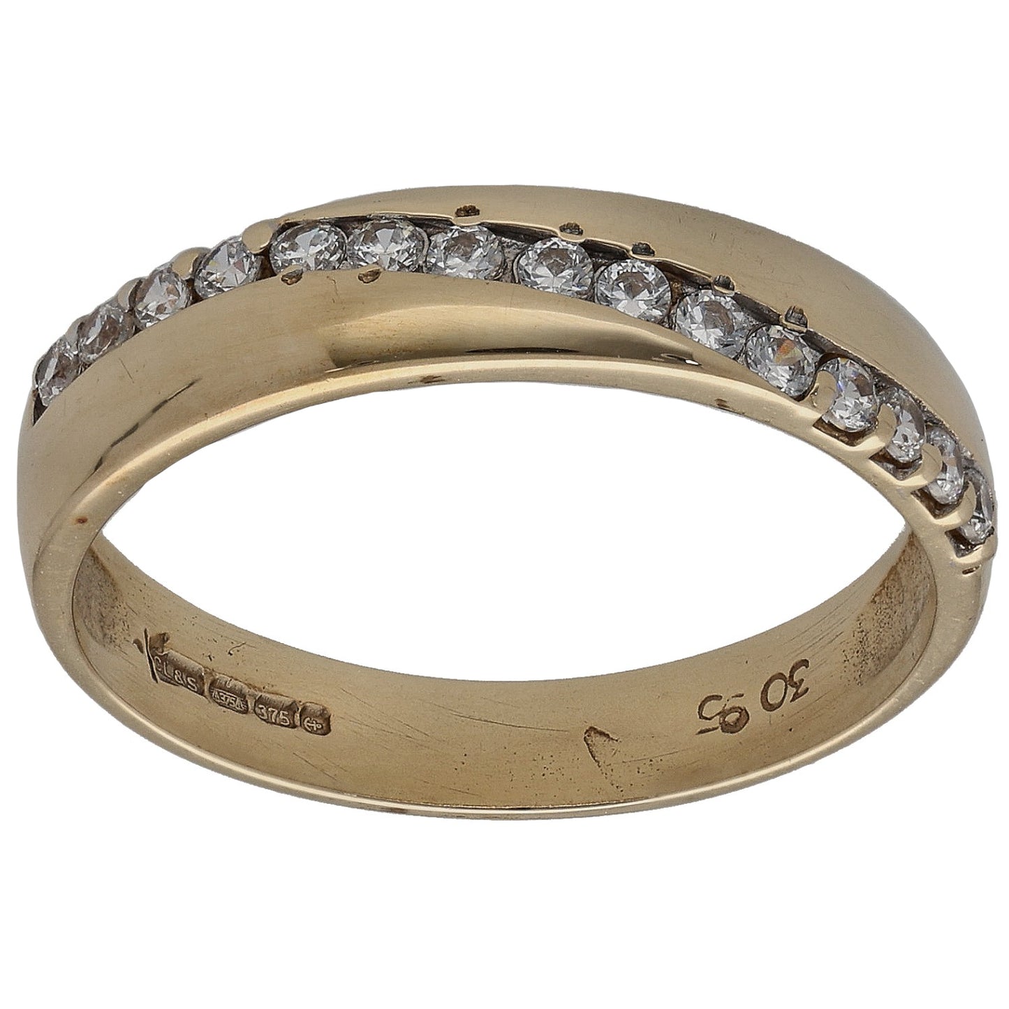 9ct Gold Cubic Zirconia Half Eternity Ring Size P