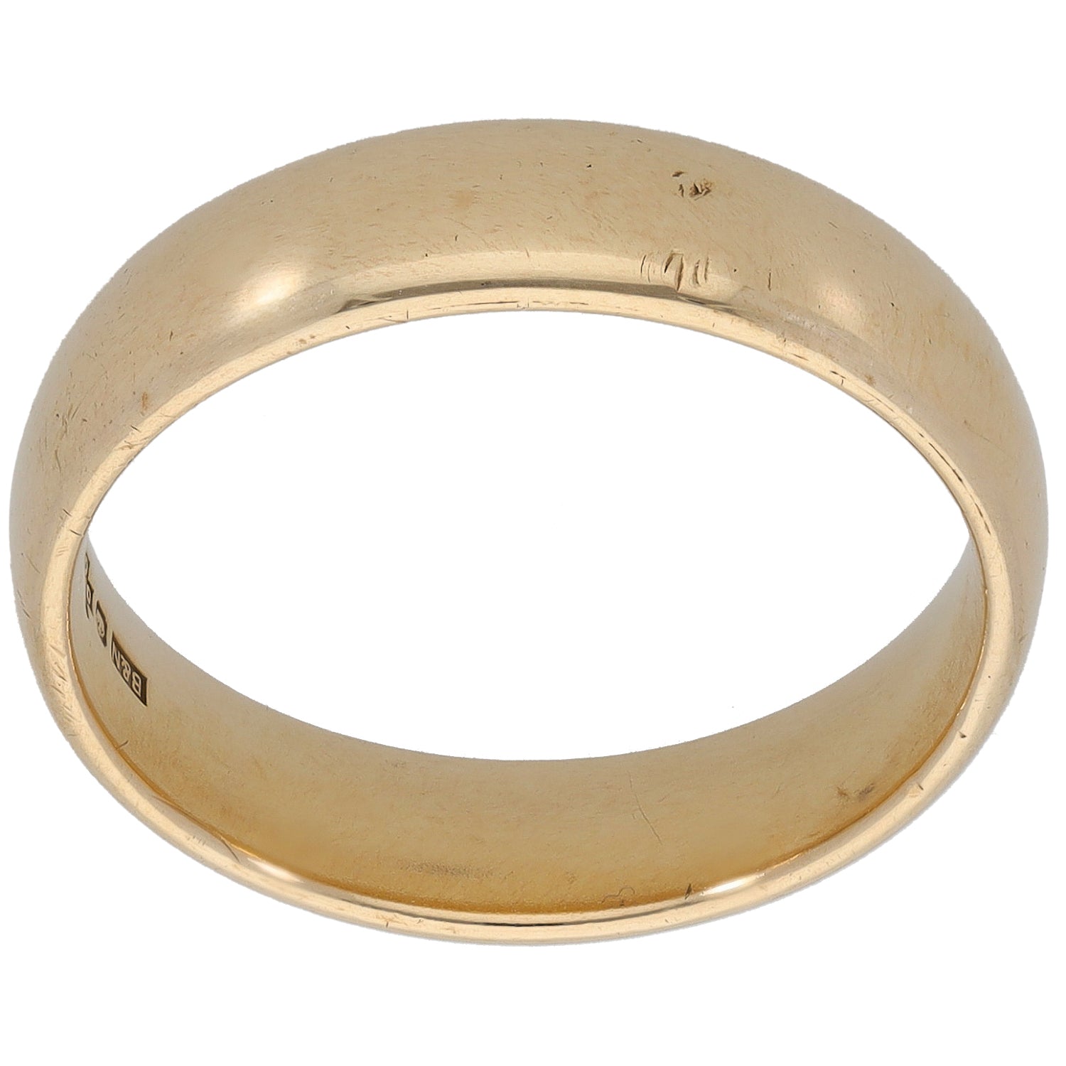 9ct Gold Plain Wedding Ring Size R – H&T