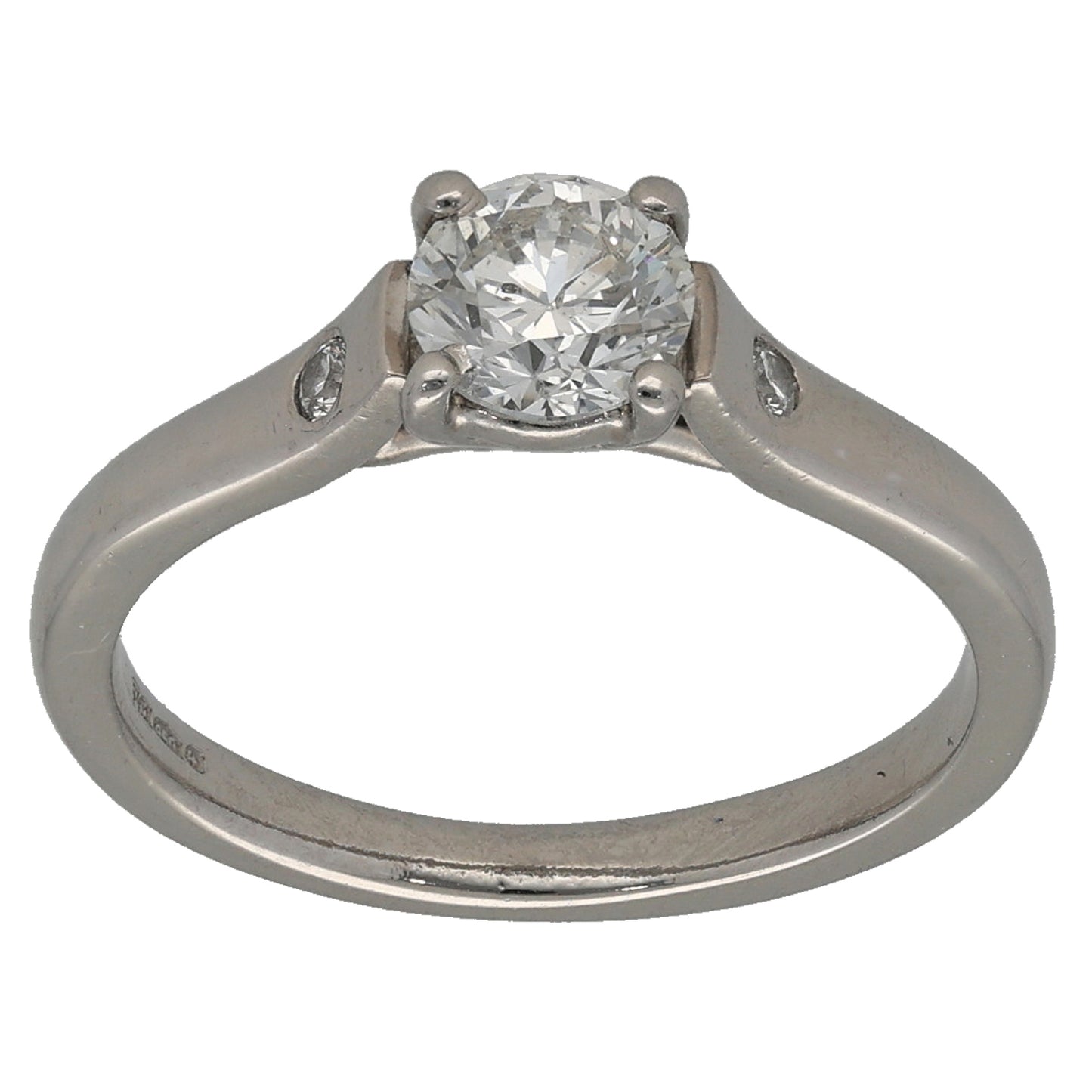 Platinum 0.64ct Diamond Trilogy Ring Size K
