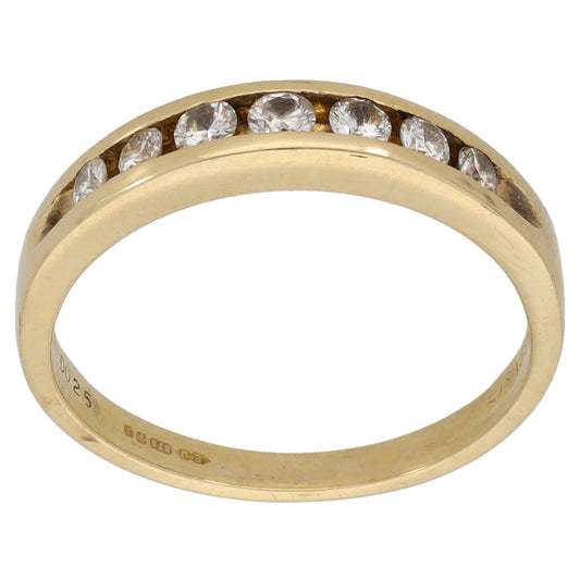 9ct Gold 0.25ct Diamond Half Eternity Ring Size M