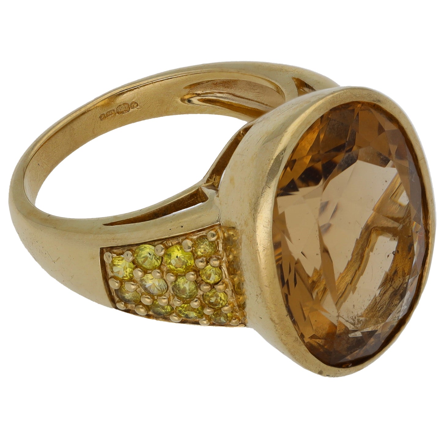 9ct Gold Citrine Dress/Cocktail Ring Size M