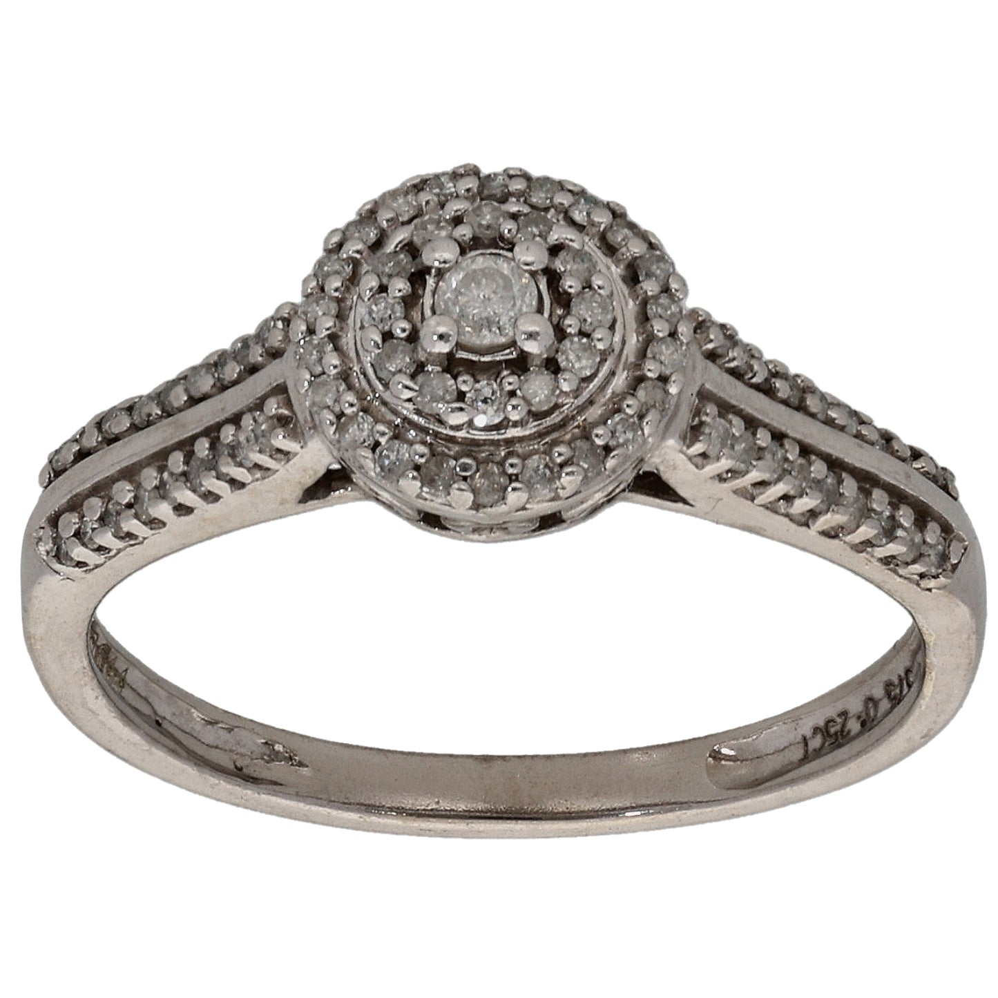 9ct Gold 0.25ct Diamond Cluster Ring Size N
