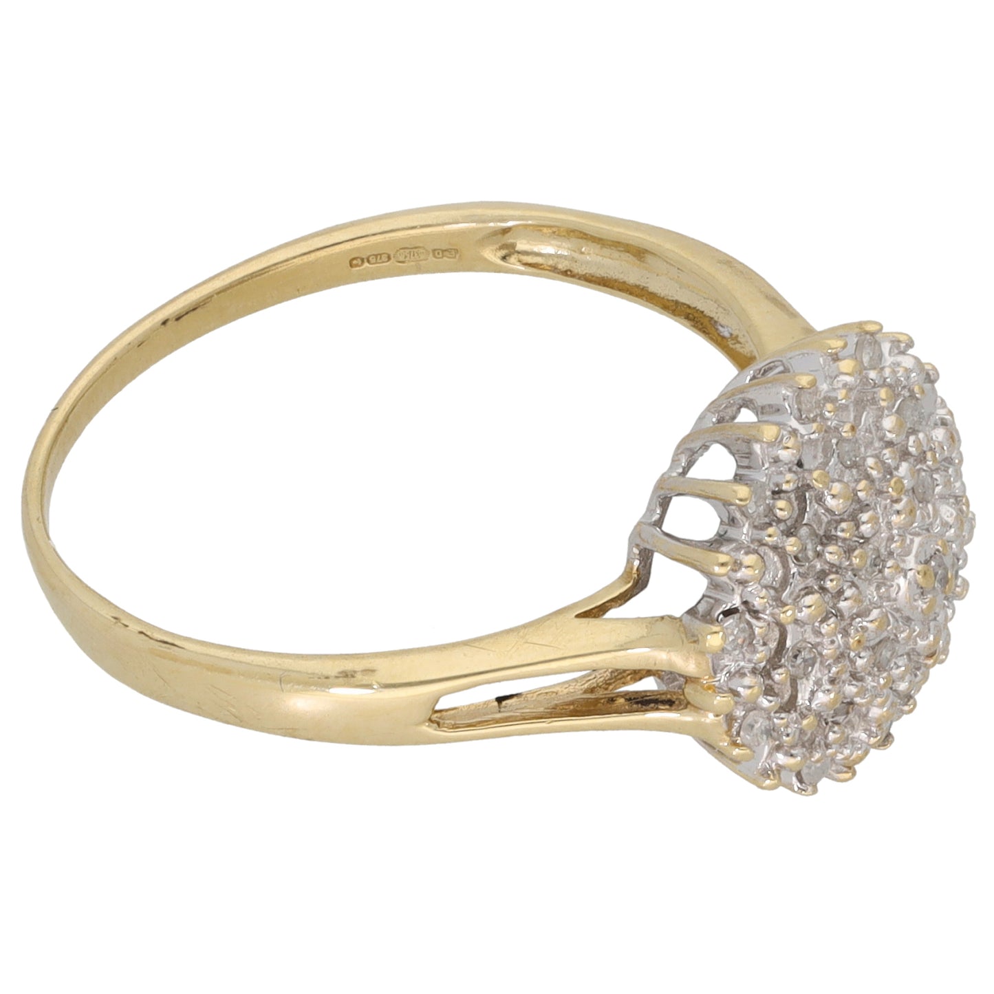 9ct Gold 0.12ct Diamond Cluster Ring Size P