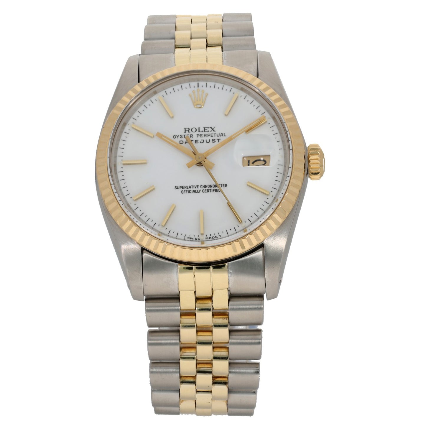 Rolex Datejust 16013, stainless steel and gold, white dial 