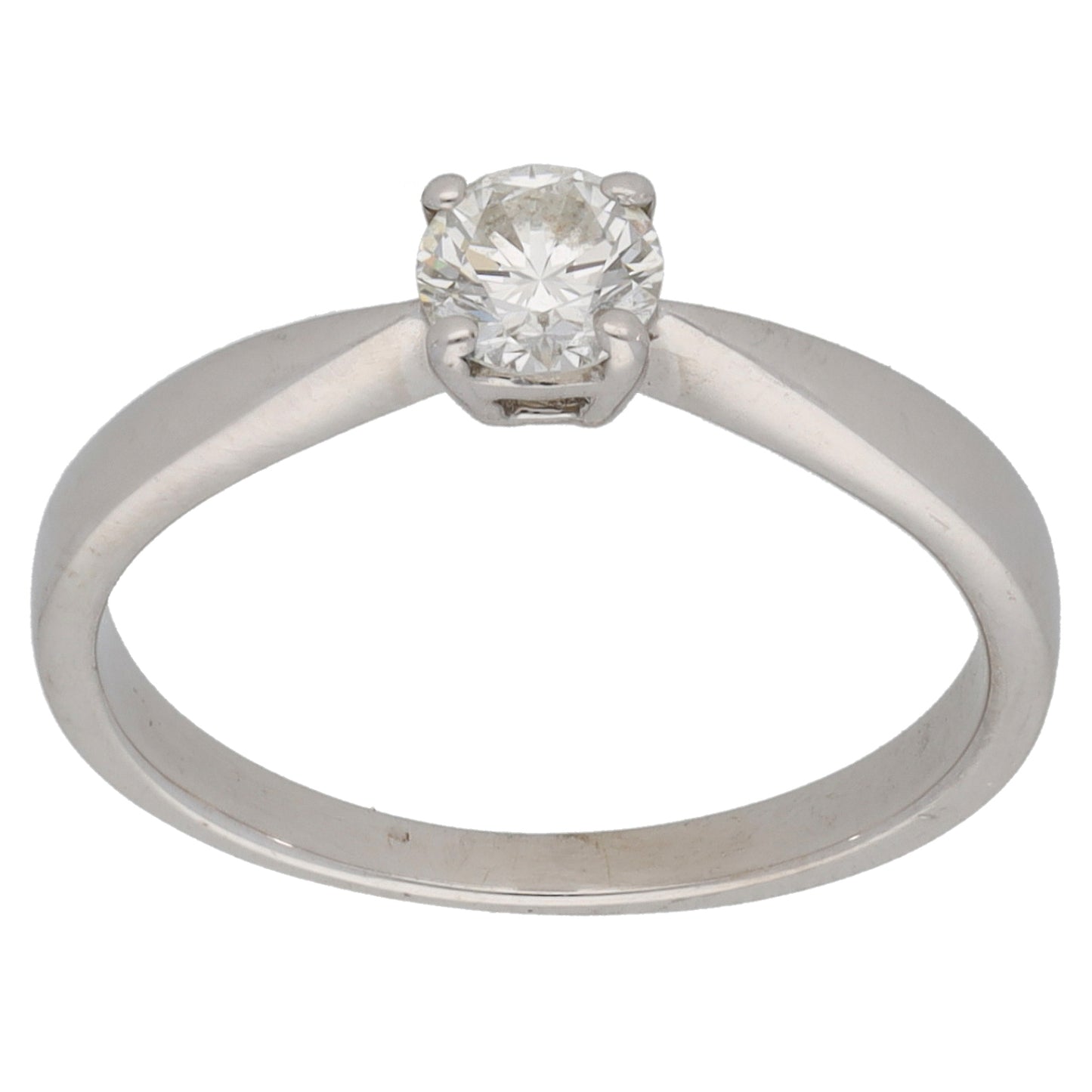 18ct White Gold 0.33ct Diamond Solitaire Ring Size K