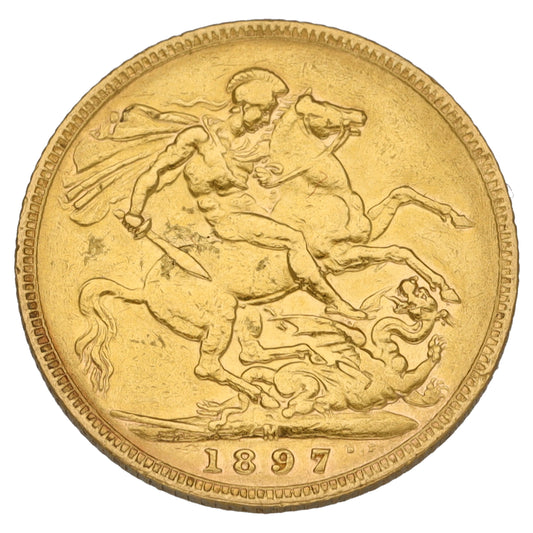 22ct Gold Queen Victoria Full Sovereign Coin 1897