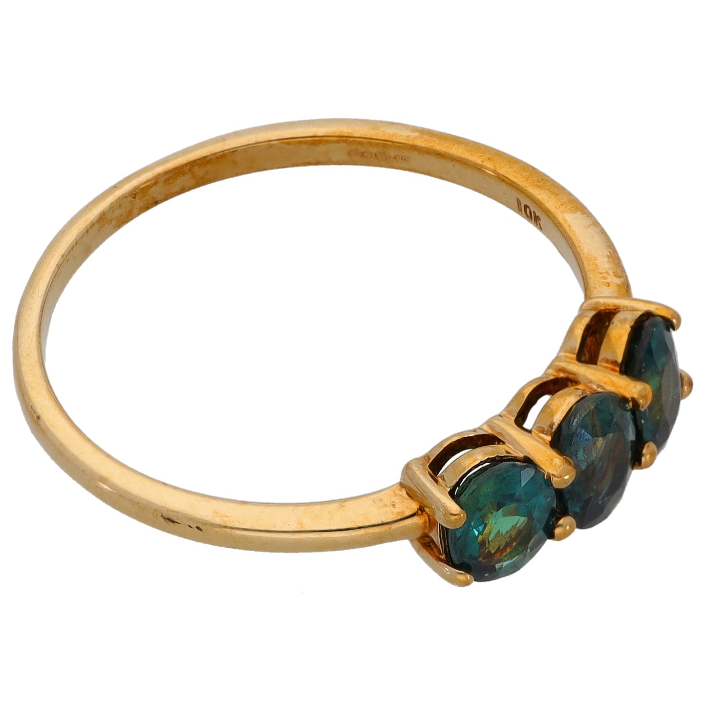 9ct Gold Sapphire Trilogy Ring Size Q