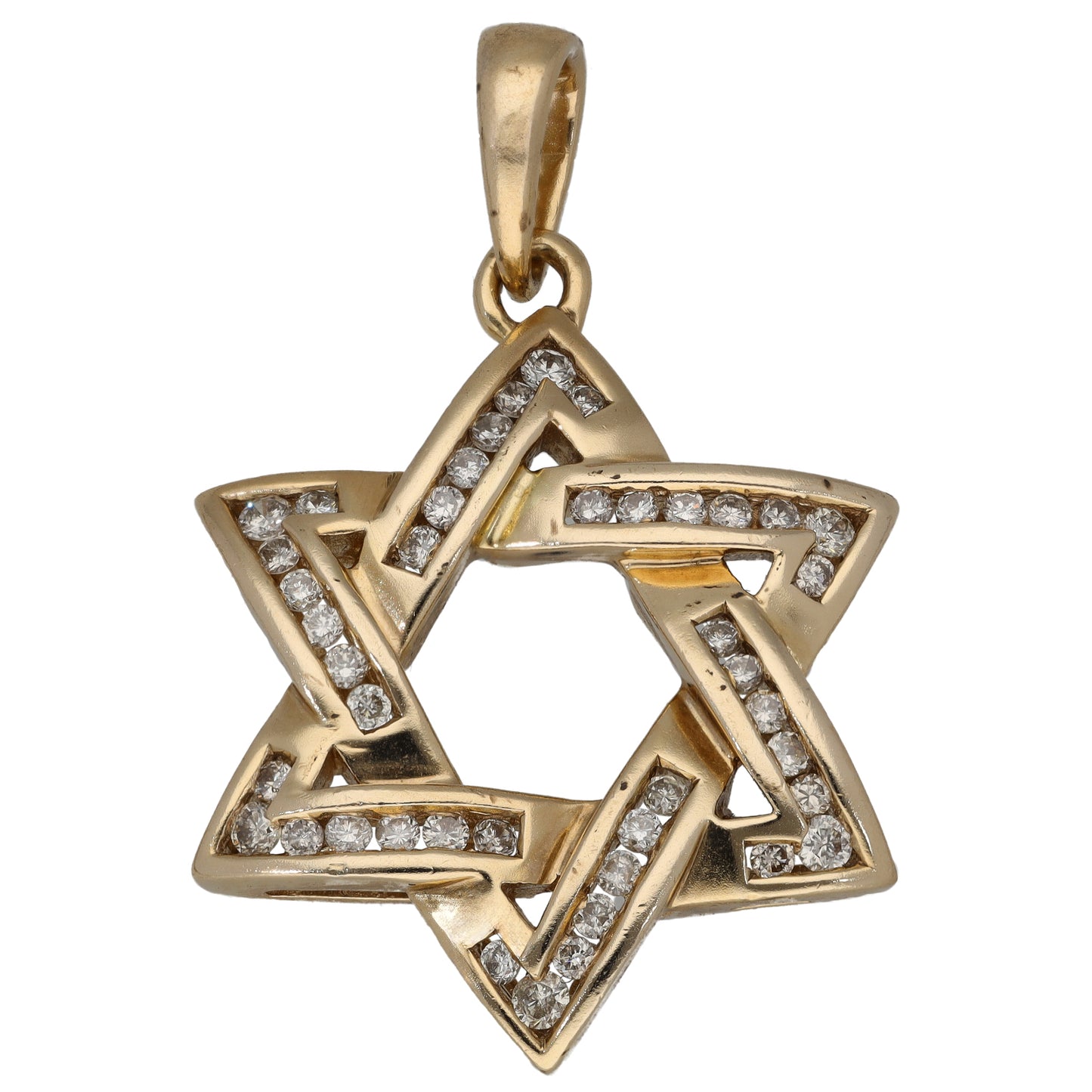 9ct Gold 0.48ct Diamond Star Of David Pendant