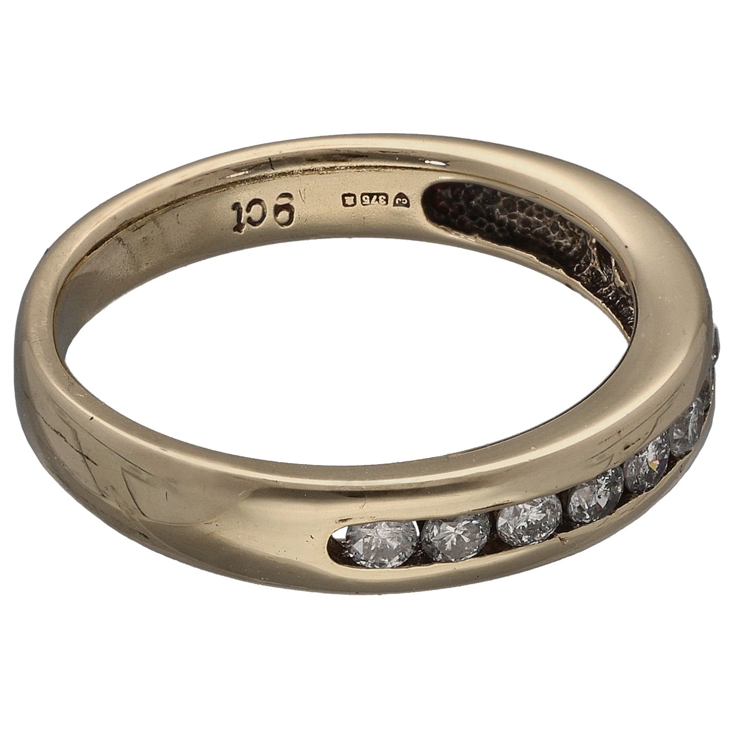 9ct Gold 0.33ct Diamond Half Eternity Ring Size L