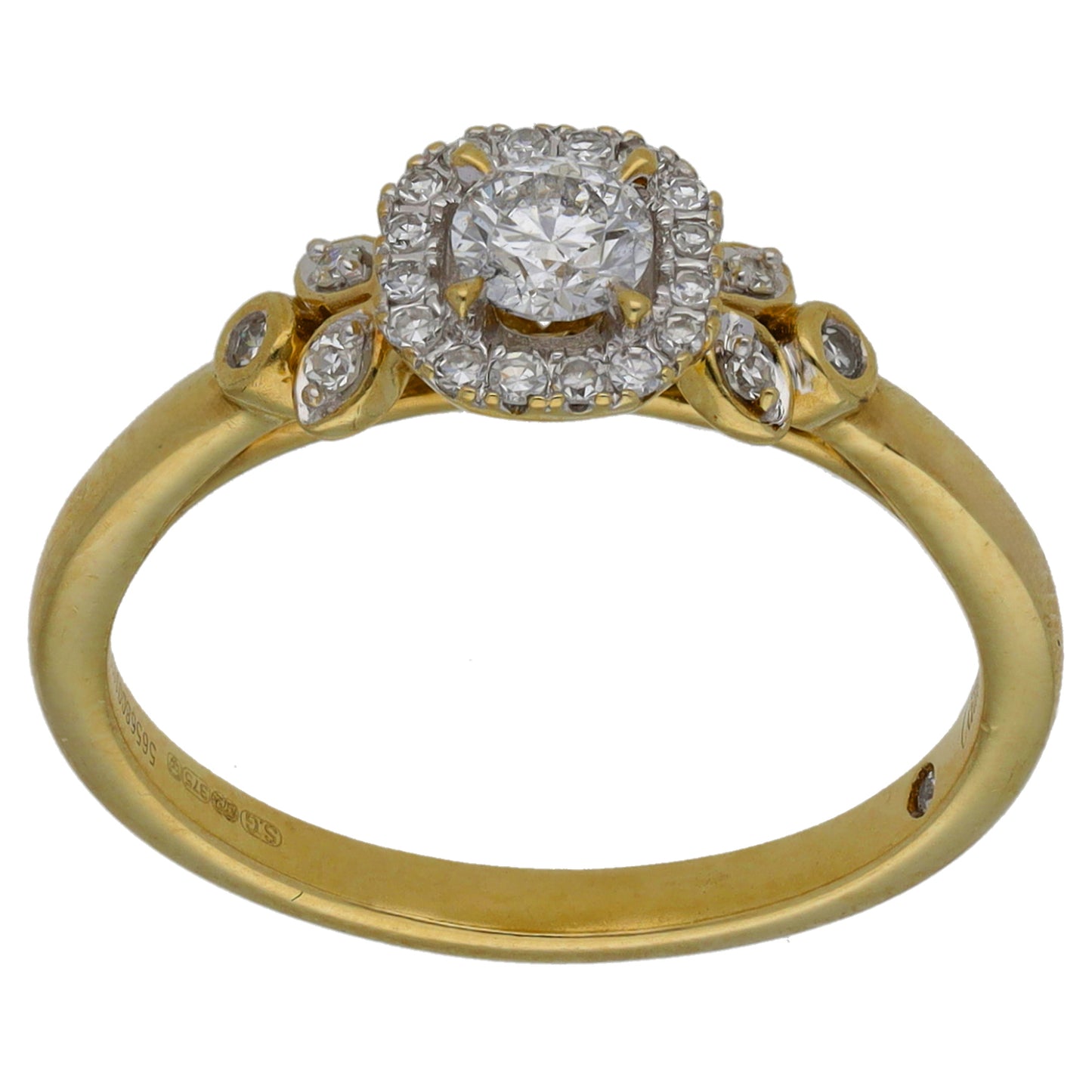9ct Gold 0.43ct Diamond Cluster Ring Size N