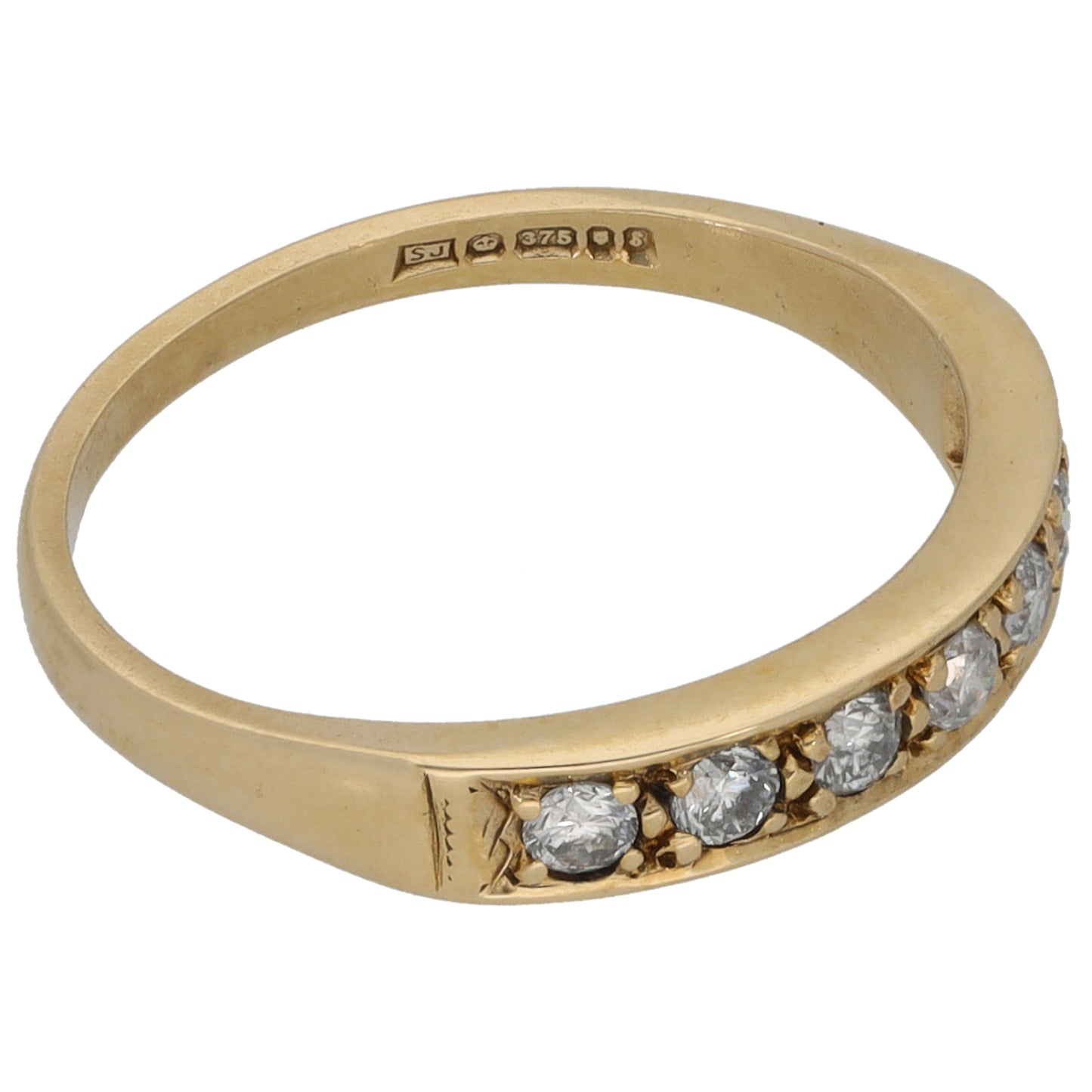 9ct Gold 0.21ct Diamond Half Eternity Ring Size L