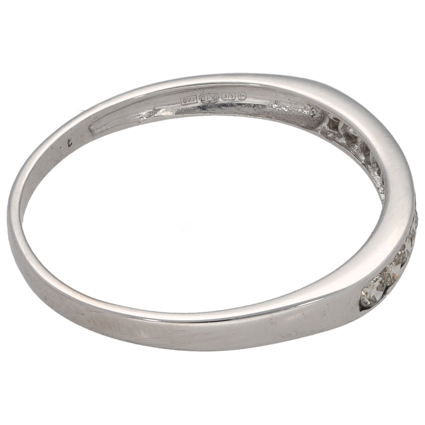 9ct White Gold 0.20ct Diamond Half Eternity Ring Size O