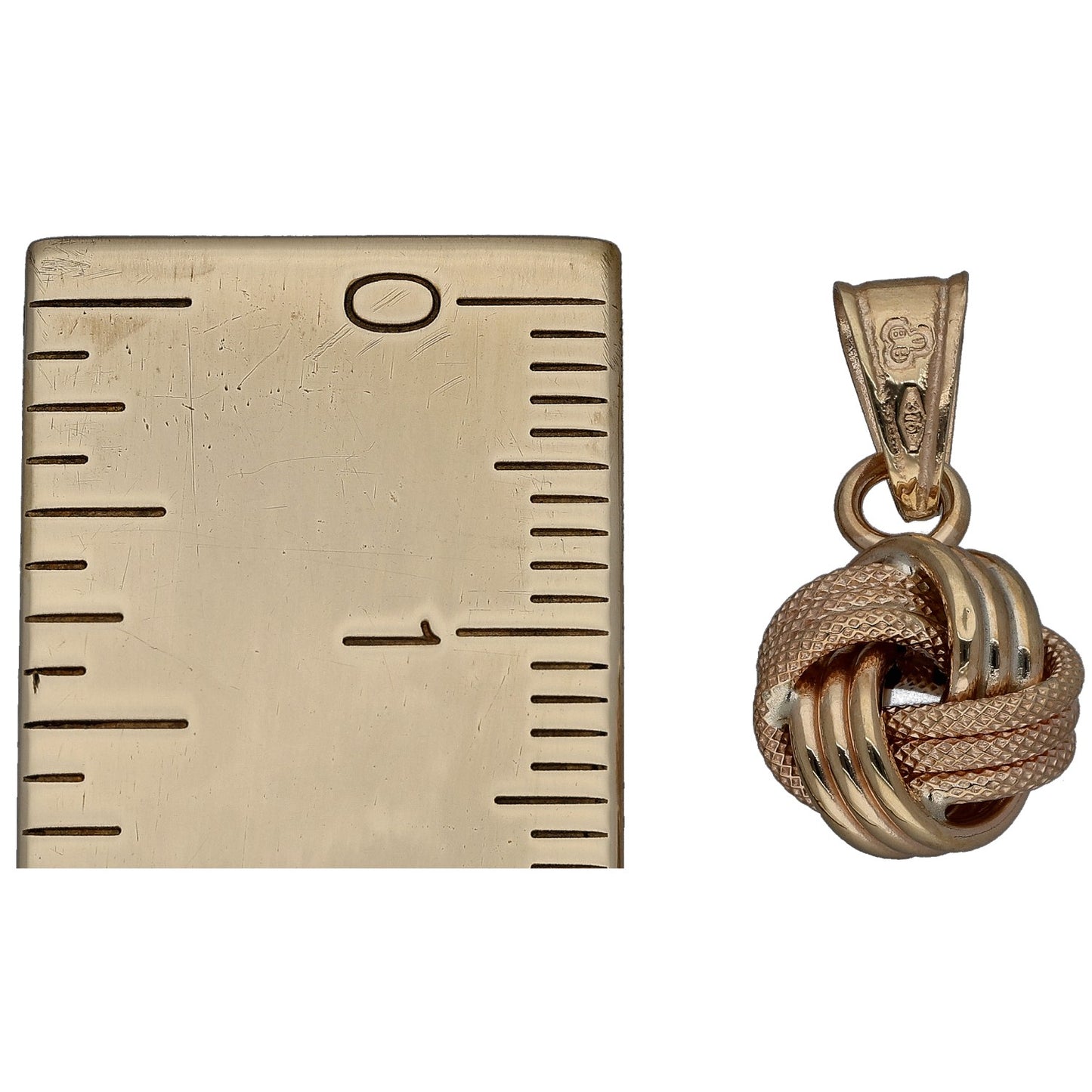 New 9ct Gold Textured Knot Pendant