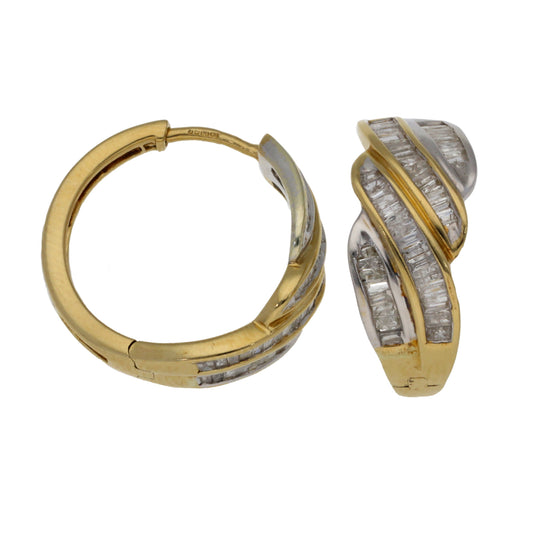 9ct Bicolour Gold 0.90ct Diamond Clip On Earrings